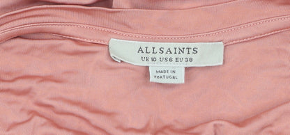 AllSaints Women's Pink Viscose Camisole Tank Top Size 10