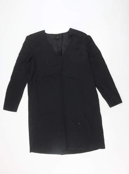 Massimo Dutti Women's Black Sheath Dress Size 14