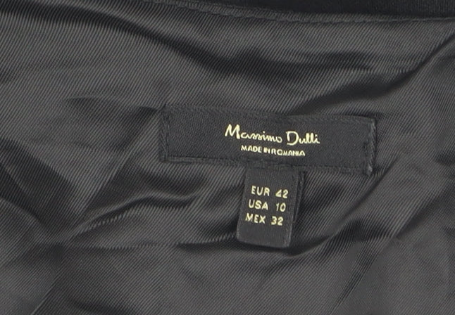 Massimo Dutti Women's Black Sheath Dress Size 14