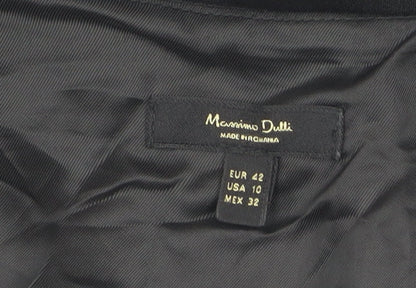Massimo Dutti Women's Black Sheath Dress Size 14