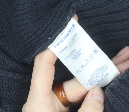 Firetrap Men's Black High Neck Full Zip Jumper S