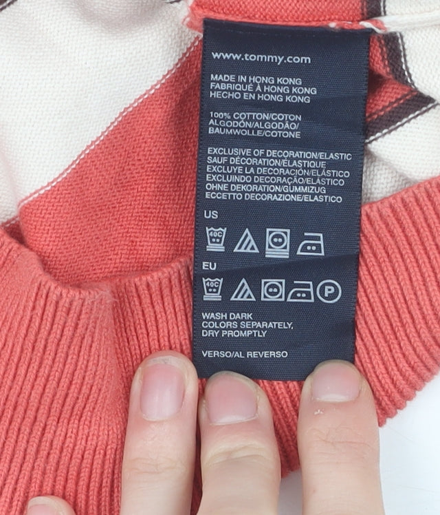 Tommy Hilfiger Men's Multicoloured V-Neck Stripe Pullover L