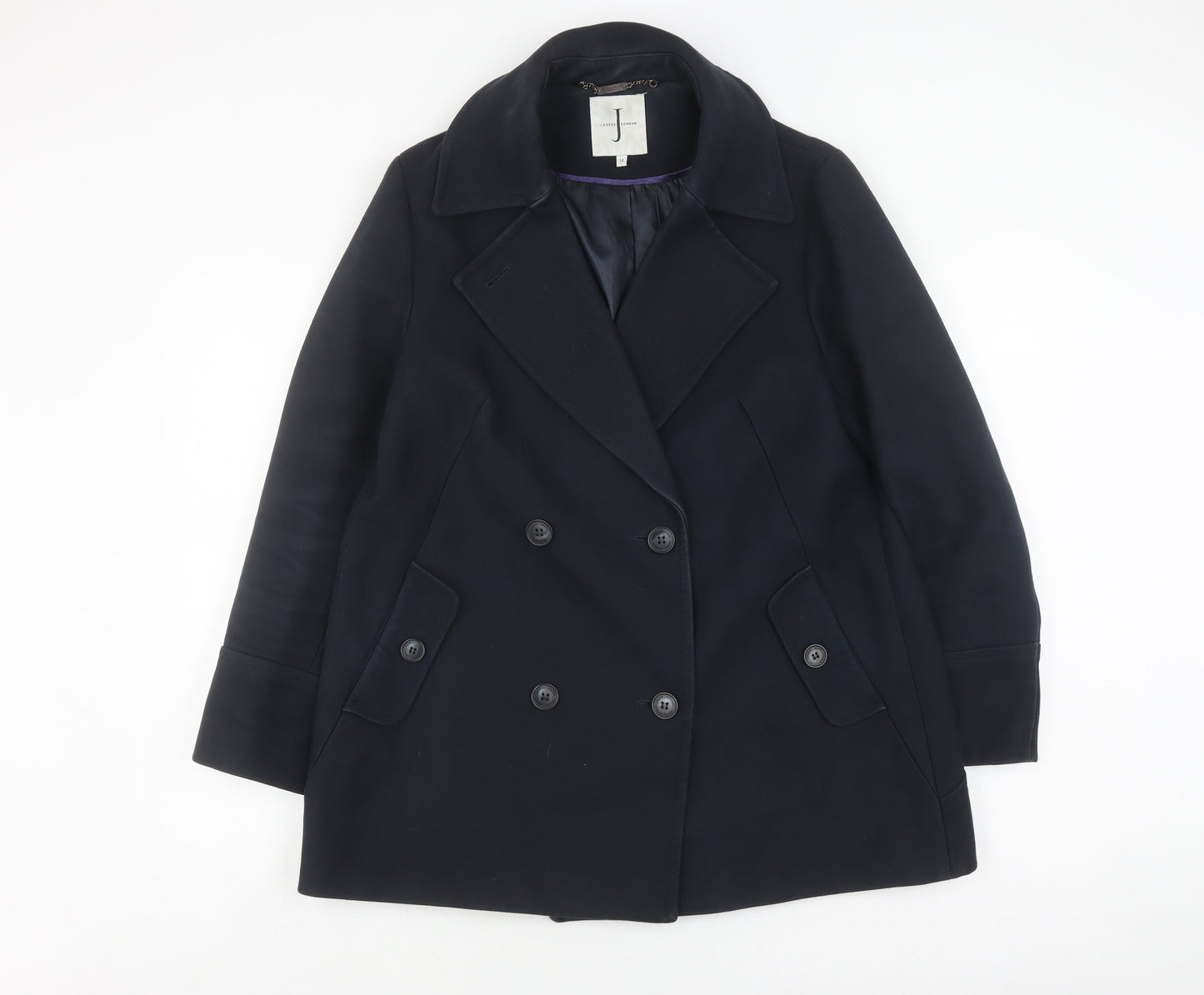 Womens UK Size 14 Jasper Conran Black Pea Coat