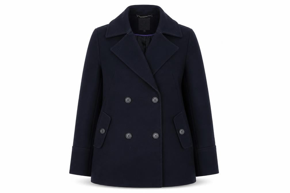 Womens UK Size 14 Jasper Conran Black Pea Coat