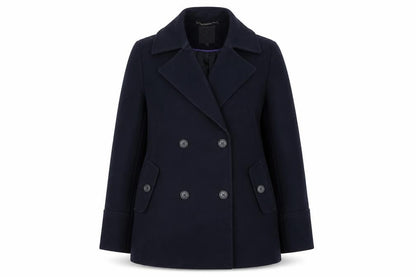 Womens UK Size 14 Jasper Conran Black Pea Coat