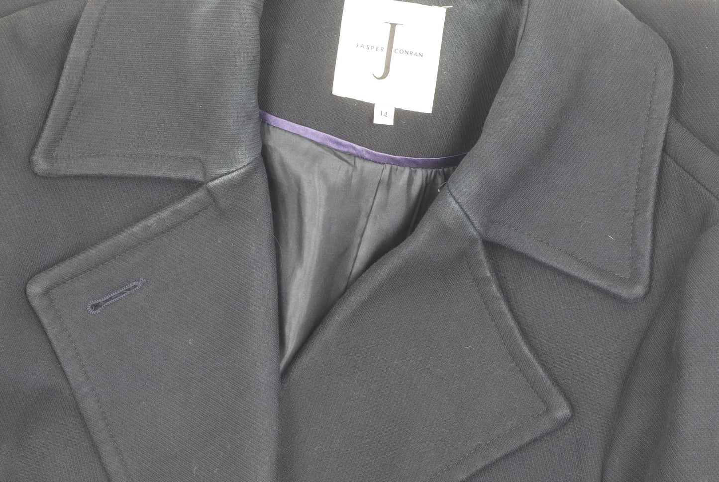 Womens UK Size 14 Jasper Conran Black Pea Coat
