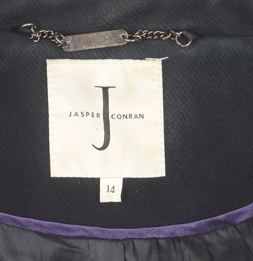 Womens UK Size 14 Jasper Conran Black Pea Coat