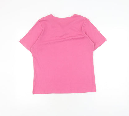 Womens UK Size 10-12 Honor Millburn Pink Basic T-Shirt