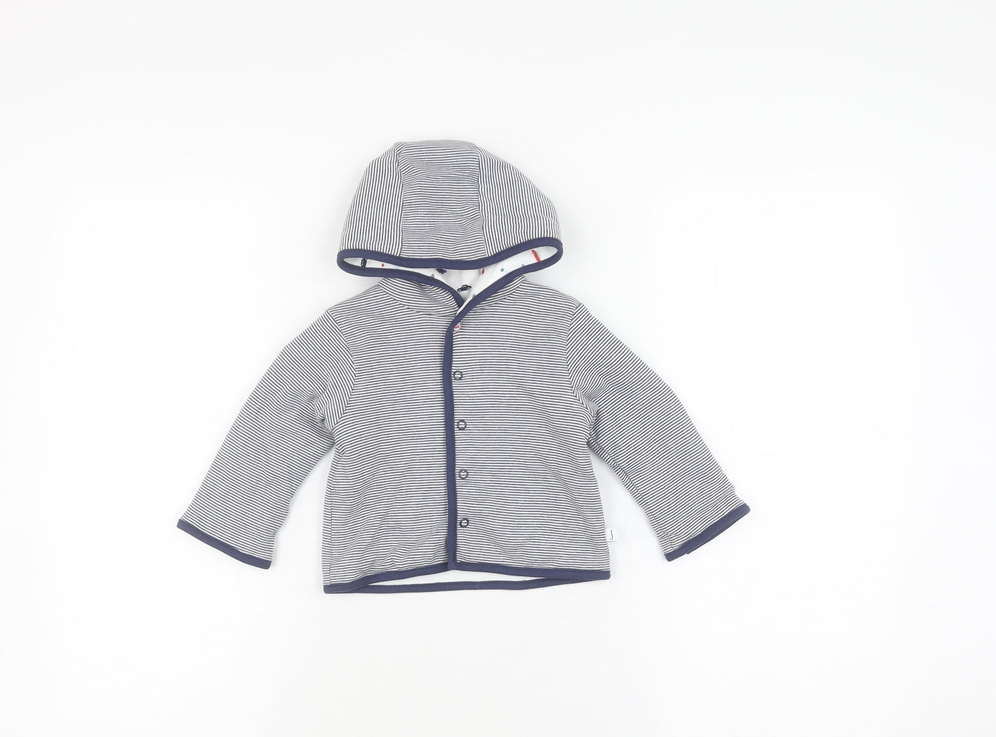 Jasper Conran Unisex Blue Striped Hooded Jumper, 3-6 Months