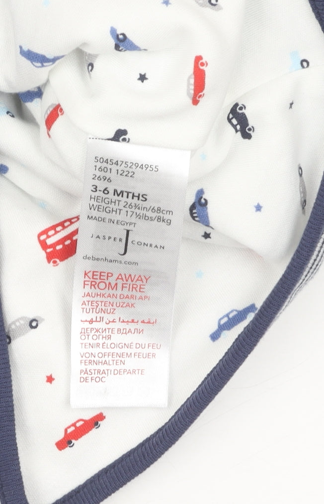 Jasper Conran Unisex Blue Striped Hooded Jumper, 3-6 Months
