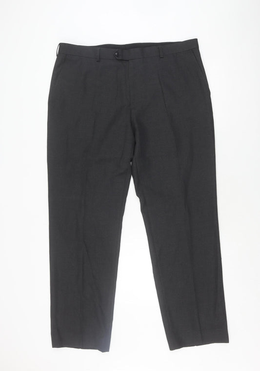 Moss Esq Men's Black Dress Pants 38 Regular Fit