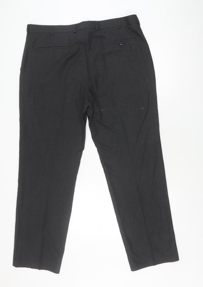 Moss Esq Men's Black Dress Pants 38 Regular Fit