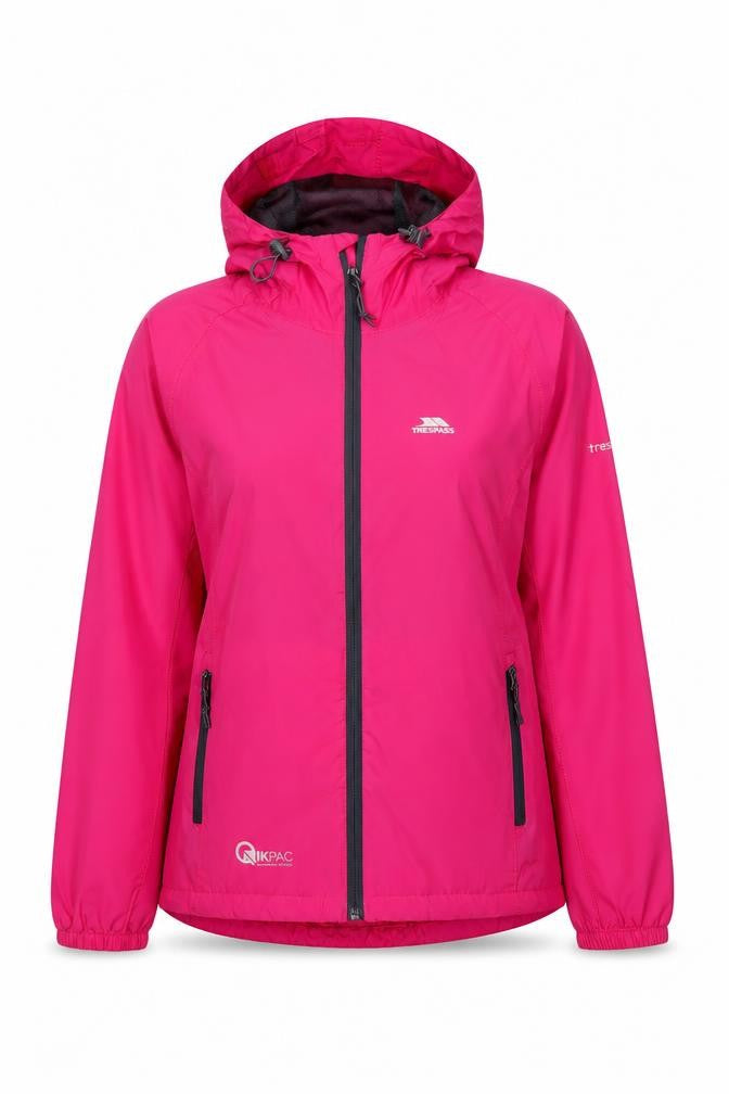 Trespass Women's Pink Waterproof Hooded Rain Jacket 2XS