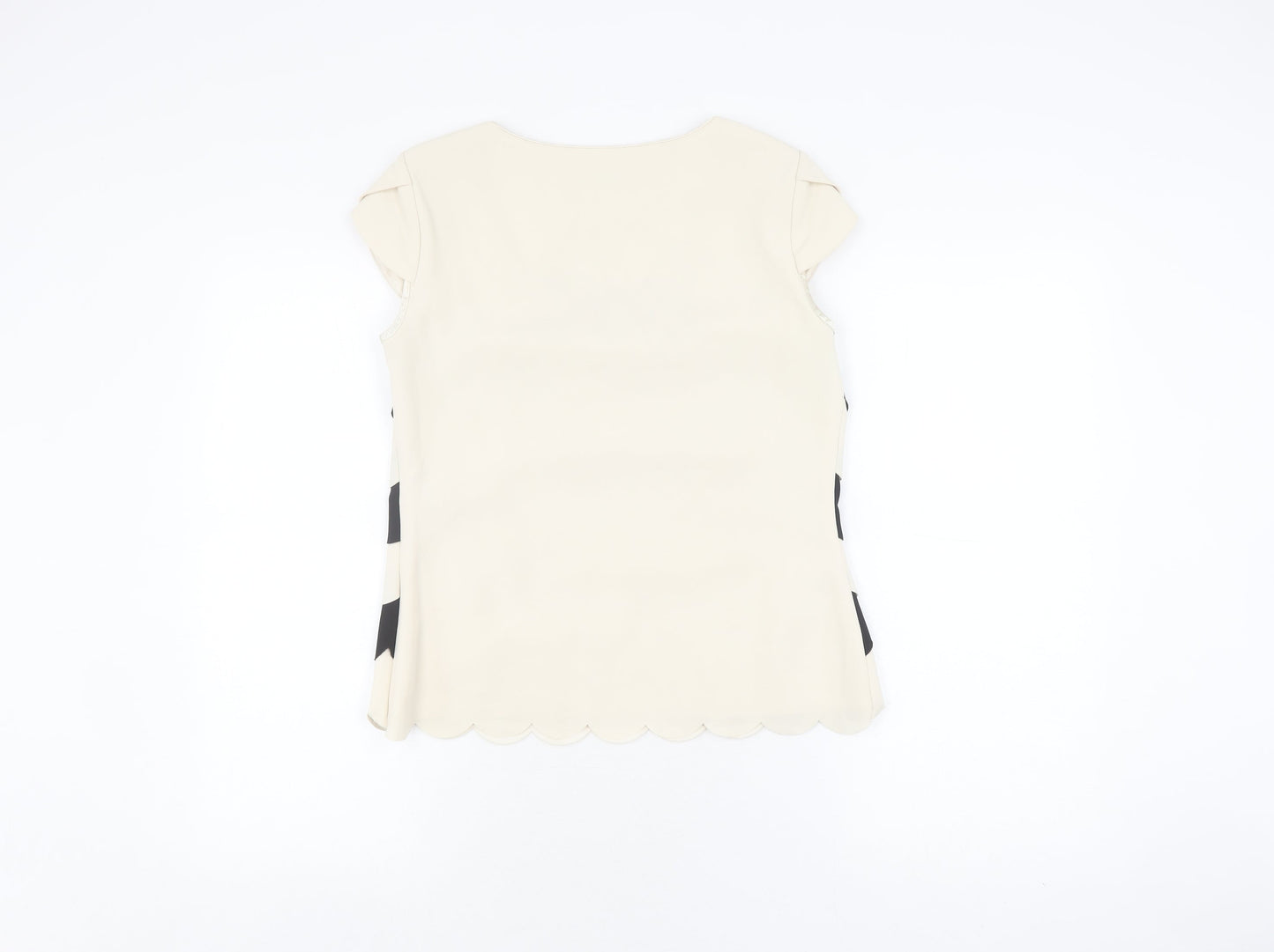 Jacques Vert Women's Beige Black Top Size 8
