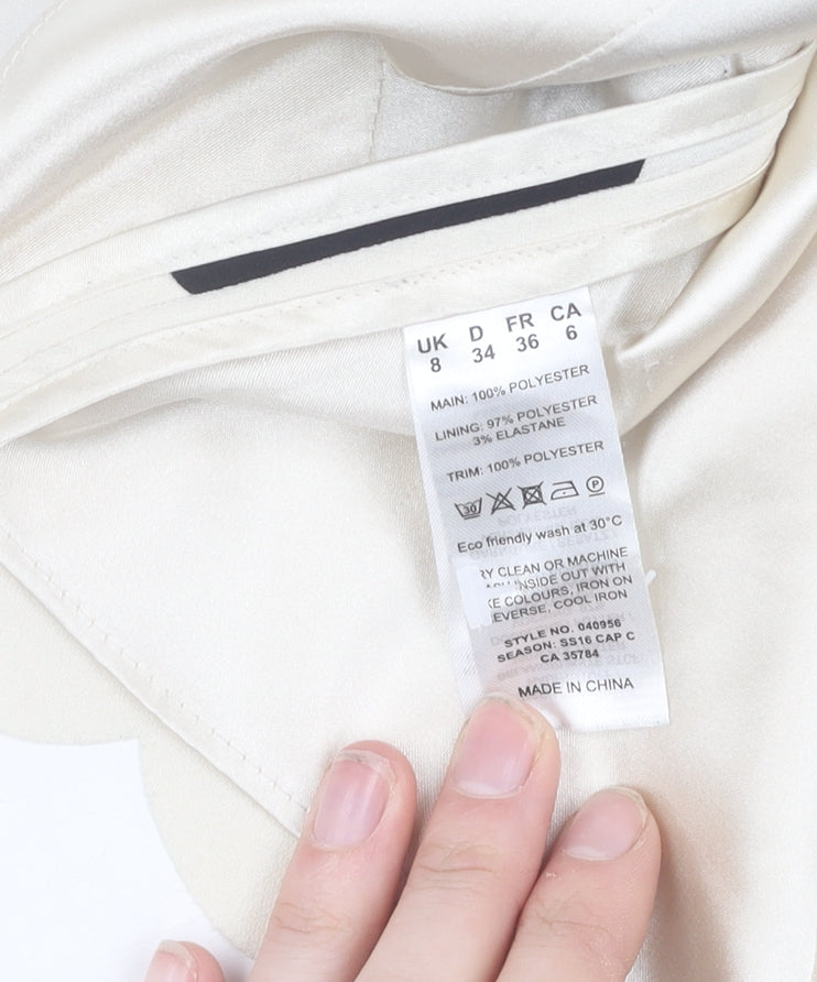 Jacques Vert Women's Beige Black Top Size 8