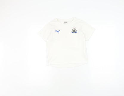 Puma Boys White Medium Football Jersey T-Shirt