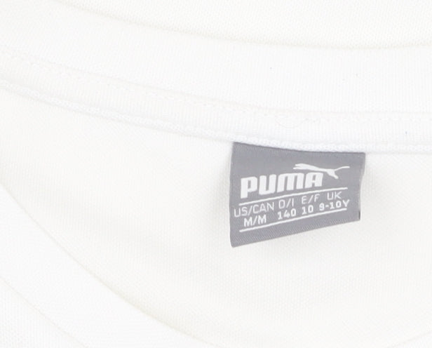 Puma Boys White Medium Football Jersey T-Shirt