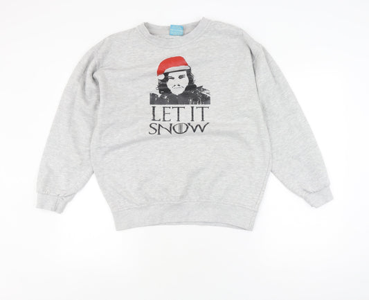 Additional front view of Active Sweats unisex grey medium game of thrones sweatshirt