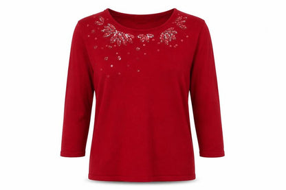 Womens UK Size 10 Eastex Red Pullover Jumper