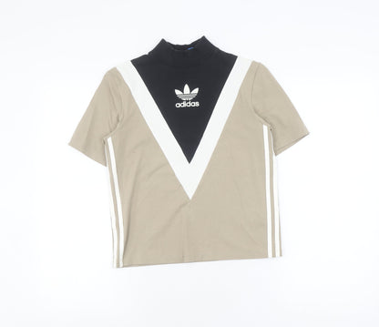 Womens UK Size 4 adidas Multicoloured Cropped T-Shirt