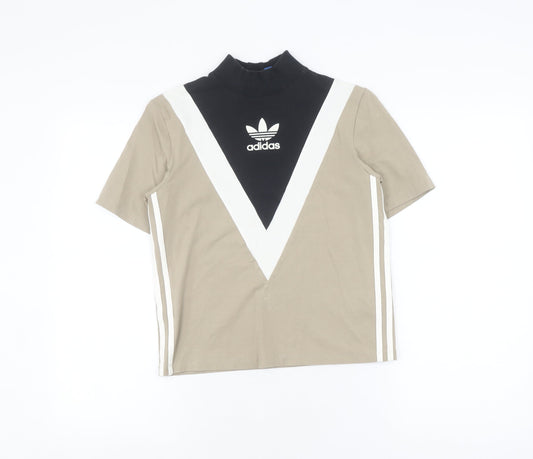 Womens UK Size 4 adidas Multicoloured Cropped T-Shirt