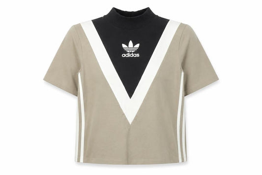 Front view of adidas Women's Multicoloured Cropped T-Shirt, size 4