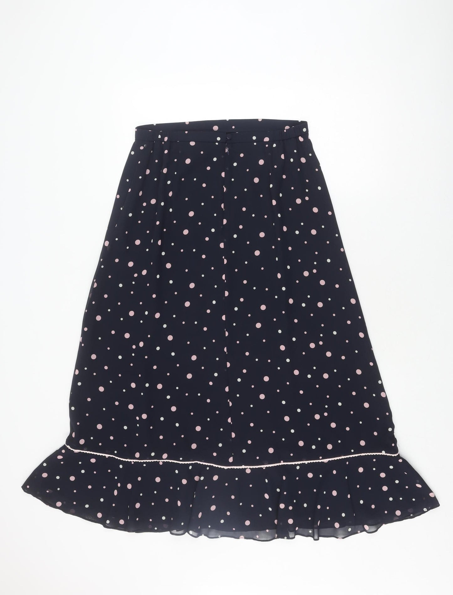 Jacques Vert Women's Blue Polka Dot Knee Length Skirt