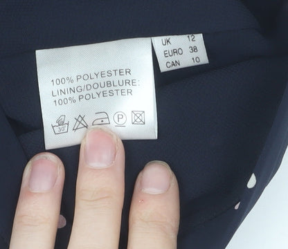 Jacques Vert Women's Blue Polka Dot Knee Length Skirt