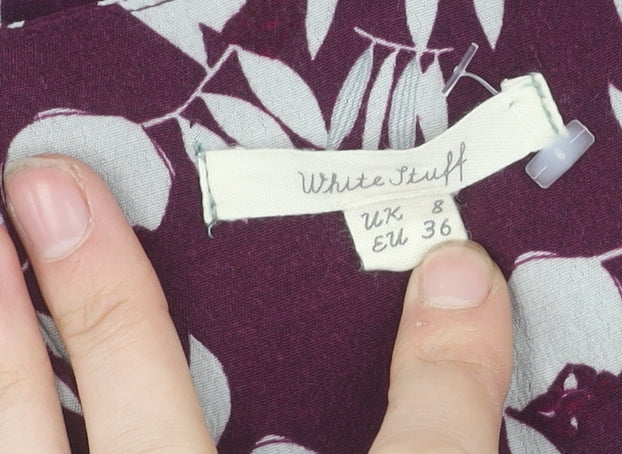 Womens UK Size 8 White Stuff Purple Tunic Blouse