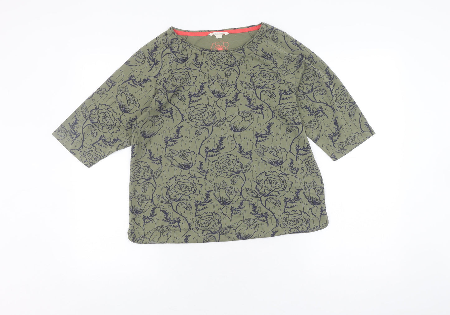 Womens UK Size 10 White Stuff Green Basic T-Shirt