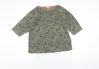 Womens UK Size 10 White Stuff Green Basic T-Shirt