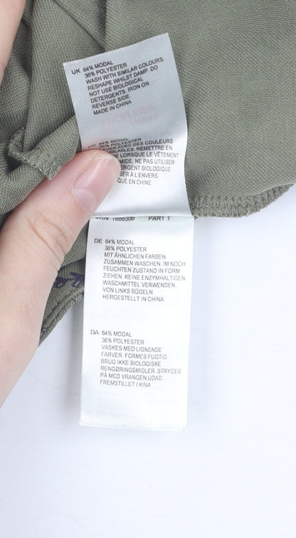 Womens UK Size 10 White Stuff Green Basic T-Shirt