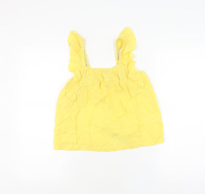 Jigsaw Girls Yellow Blouse 10-11 Years Sleeveless Button Top
