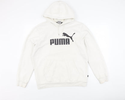 Mens UK Size M PUMA White Pullover Hoodie