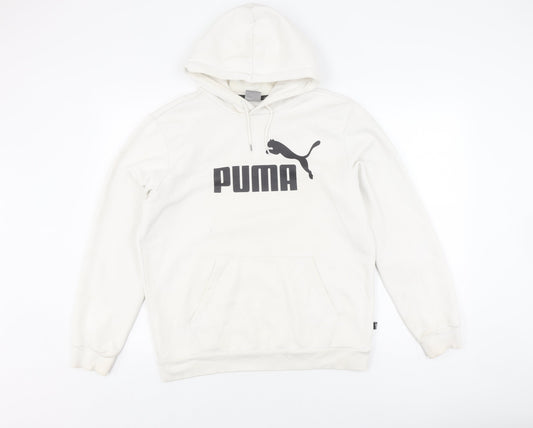 Mens UK Size M PUMA White Pullover Hoodie