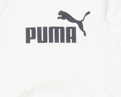 Mens UK Size M PUMA White Pullover Hoodie