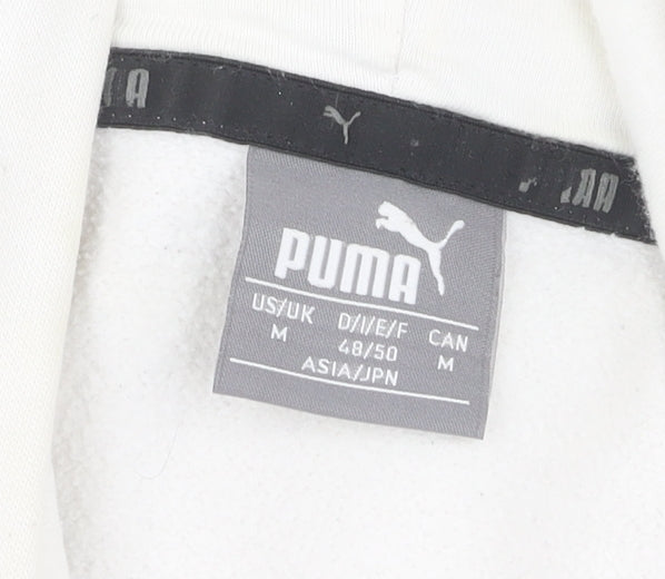 Mens UK Size M PUMA White Pullover Hoodie