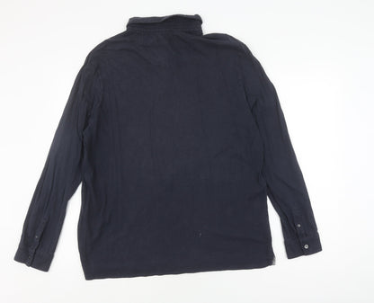 Jasper Conran Men's Black Long Sleeve Polo Size L