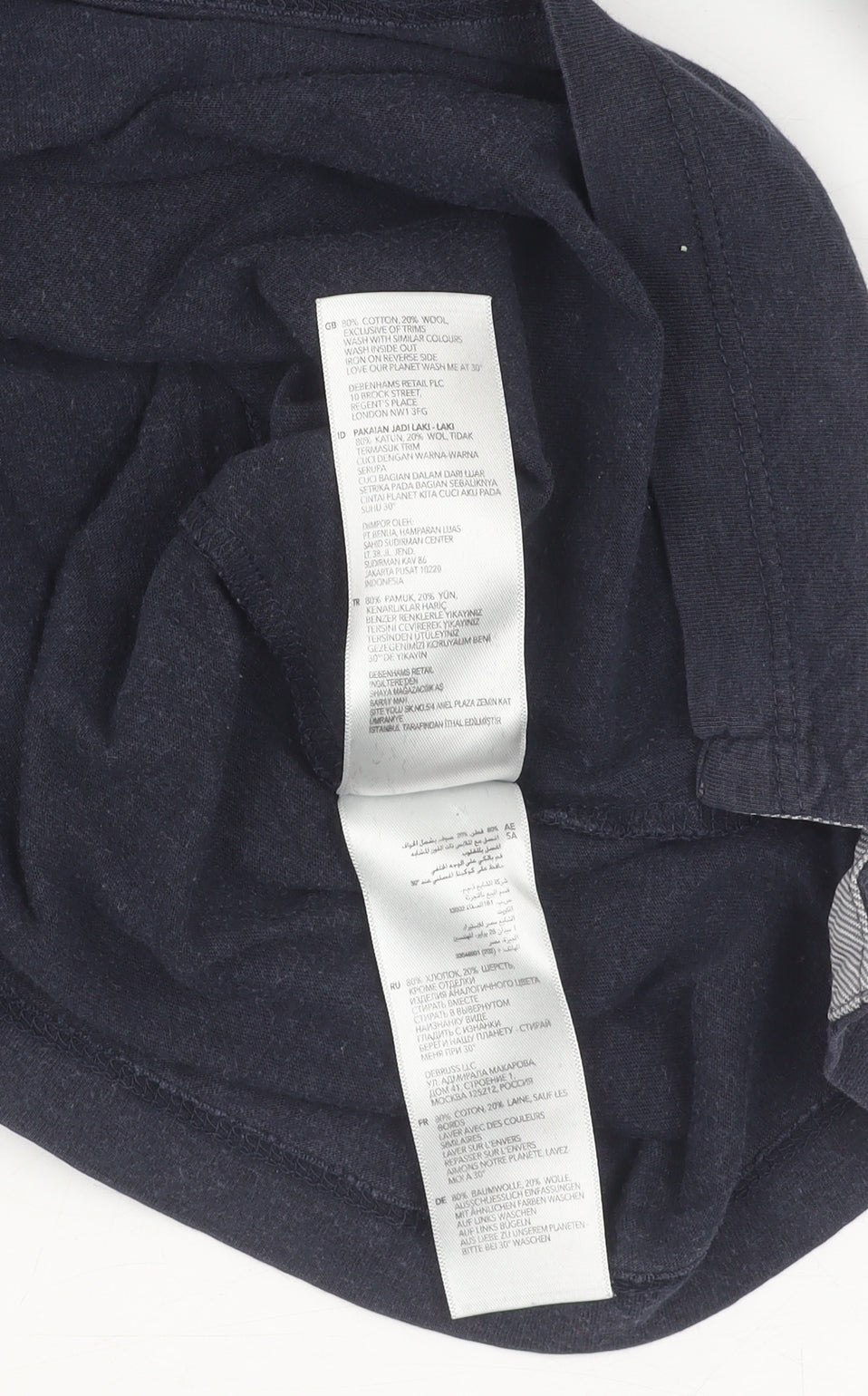 Jasper Conran Men's Black Long Sleeve Polo Size L