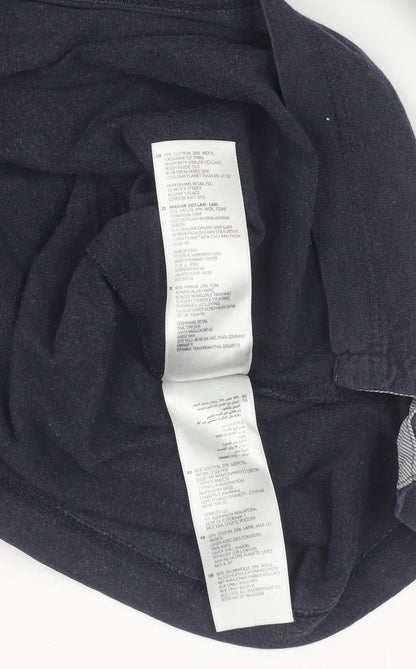 Jasper Conran Men's Black Long Sleeve Polo Size L