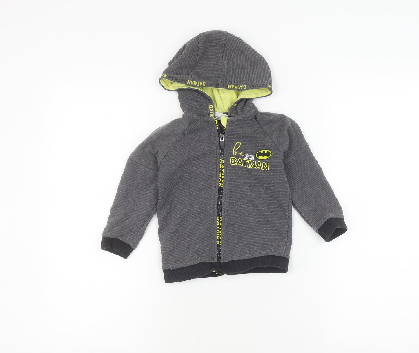 Batman Boys Grey Full Zip Hoodie 2-3 Years