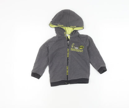 Batman Boys Grey Full Zip Hoodie 2-3 Years