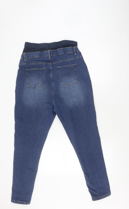 Boohoo Women's Blue Skinny Maternity Jeans Size 16