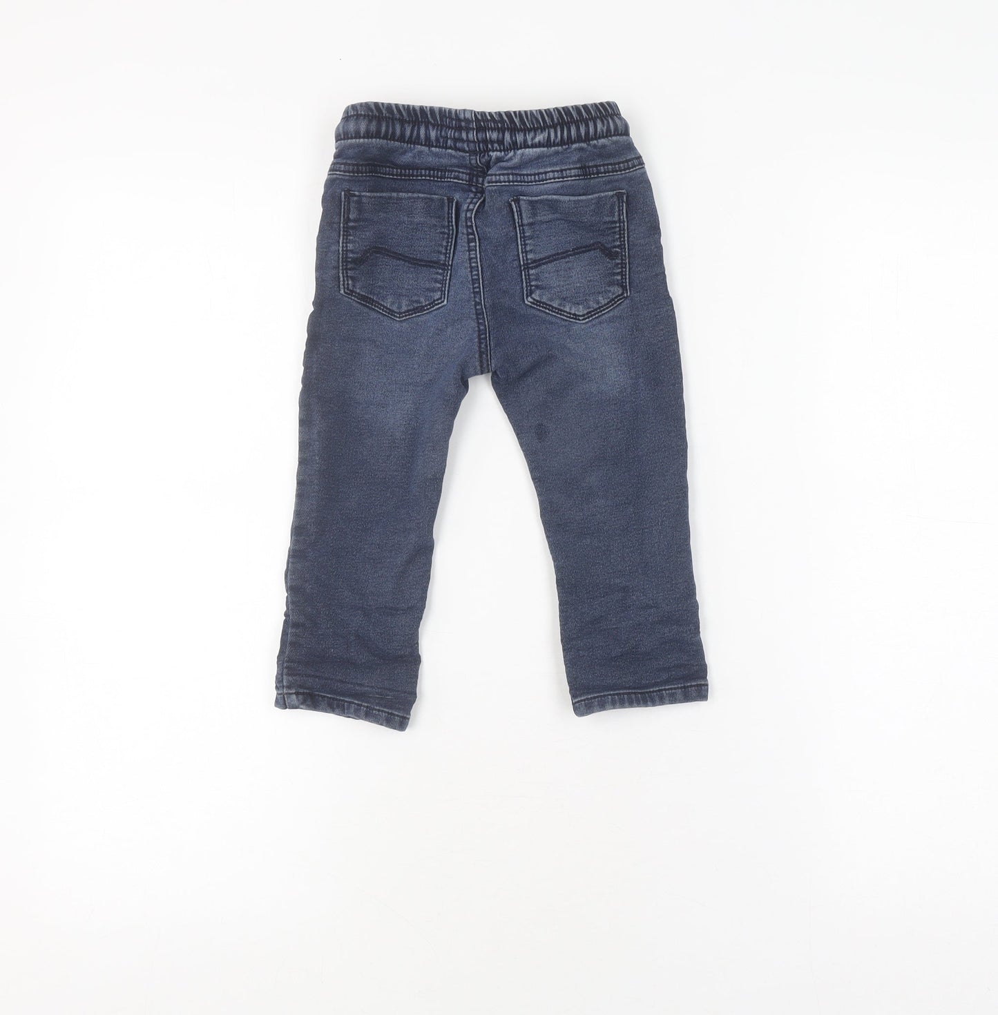 Next Unisex Blue Jogger Jeans 24 Months Cotton Blend