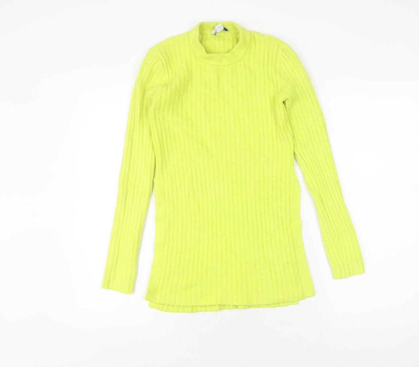 Topshop Women's Yellow Mock Neck Pullover Jumper - Size S
