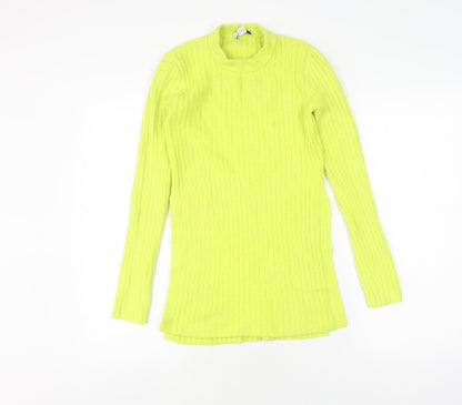 Topshop Women's Yellow Mock Neck Pullover Jumper - Size S