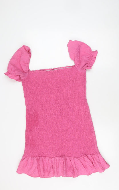Zara Women's Pink A-Line Mini Dress Size 16