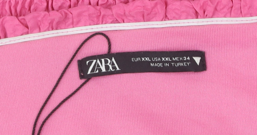 Zara Women's Pink A-Line Mini Dress Size 16
