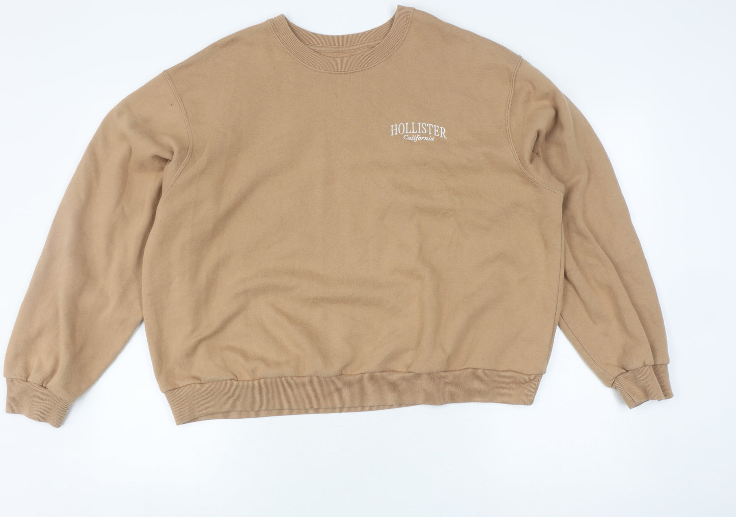 Unisex Adults UK Size L Hollister Brown Pullover Sweatshirt