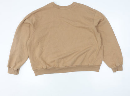 Unisex Adults UK Size L Hollister Brown Pullover Sweatshirt